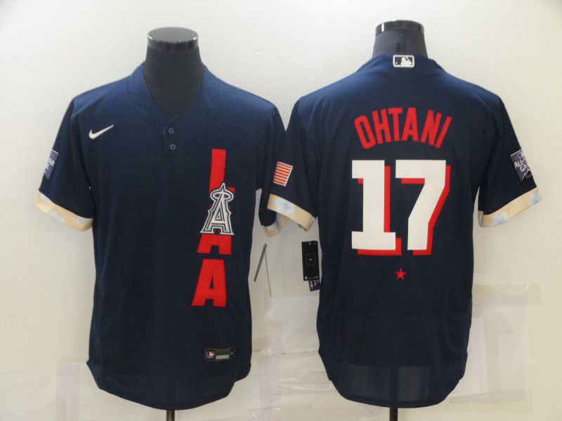 Men Los Angeles Angels #17 Ohtani Blue 2021 All Star Elite Nike MLB Jersey